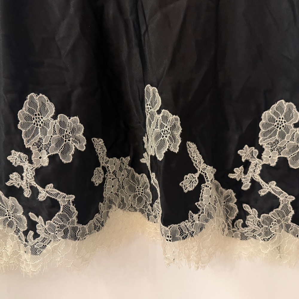 Victoria’s Secret VS Black Satin Lace Slip Dress Y2K Coquette Lingerie Mini - Picture 10 of 15